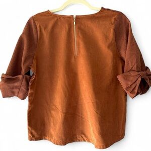 Linen Blend Long Sleeve Top